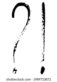 Vector grunge punctuation marks on white background. Hand drawn illustration for print, banners, school design, notebooks and other