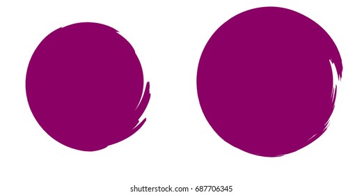 Vector Grunge Purple Circle Brush Stroke Background. Distress Frame, Logo, Banner, Wallpaper.