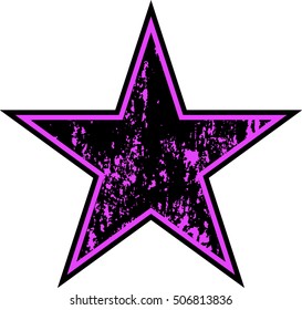 Vector grunge purple star. 