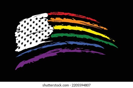 vector of the grunge rainbow flag