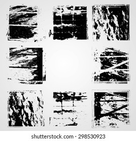 Vector Grunge Rectangle Collection . Distressed Geometric Square Shapes . 