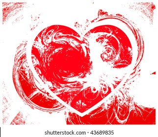 vector grunge red heart background