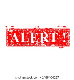 Vector Grunge Red Rubber Stamp, Caution