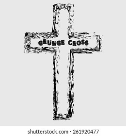 Vector Grunge Religion Cross Background .