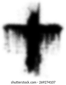 Vector Grunge Religion Cross Background . 