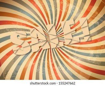 Vector grunge retro sale background. Vector illustration 