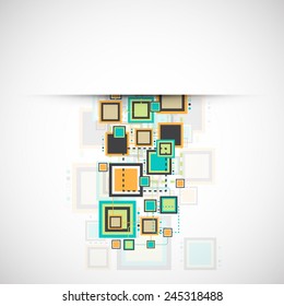 Vector grunge retro square background. 