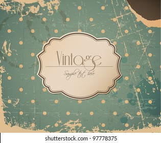 Vector grunge retro vintage background with label and place for your text