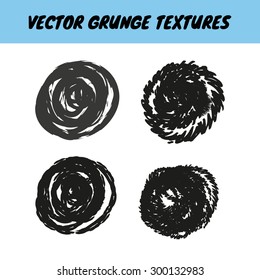 Vector grunge round shapes. Design elements.