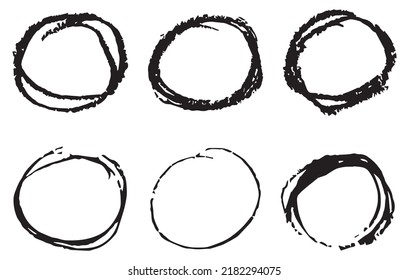 Vector grunge round shapes.Grunge circles set.