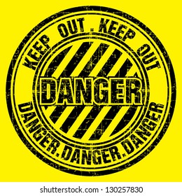 Vector grunge rubber stamp with Danger