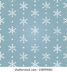 vector grunge seamless pattern of snowflakes