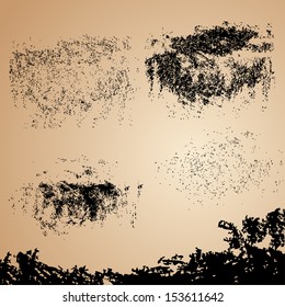 Vector grunge set for sketching. Simulated pen toning.