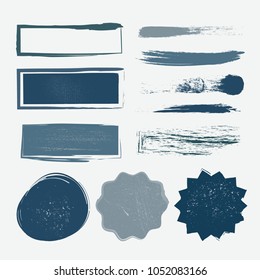 Vector grunge shapes.Grunge design elements. Collection of grunge circle shapes