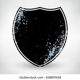 Vector grunge shield.Vintage design element.