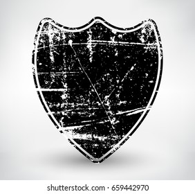 Vector grunge shield.Vintage design element.