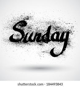 Vector grunge sign the day of week - Sunday