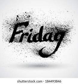 Vector grunge sign the day of week - Friday