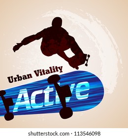 Vector grunge skateboarding