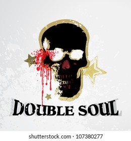 Vector Grunge Skull Background / Double Soul
