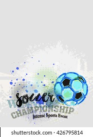 Vector grunge soccer background / Soccer Poster / Banner / Bunting
