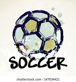 Vector Grunge Soccer Ball 