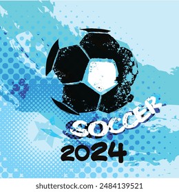 Vector Grunge Soccer Ball , Soccer Template suitable for posters, flyers, brochures, banners, badges, labels, wallpapers, web design, advertising, publicity or any branding.