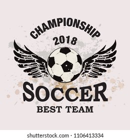 Vector Grunge Soccer Ball ( T-shirt, Poster, Banner, backdrops design )