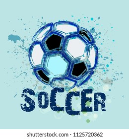 Vector Grunge Soccer Ball ( T-shirt, Poster, Banner, backdrops design )