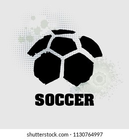 Vector Grunge Soccer Ball ( T-shirt, Poster, Banner, backdrops design )