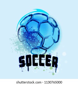 Vector Grunge Soccer Ball ( T-shirt, Poster, Banner, backdrops design )