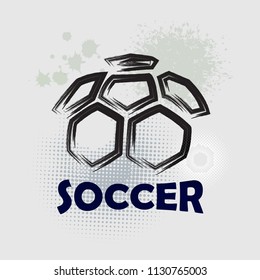 Vector Grunge Soccer Ball ( T-shirt, Poster, Banner, backdrops design )