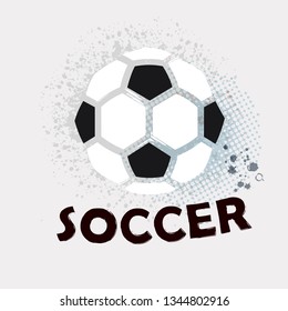 Vector Grunge Soccer Ball ( T-shirt, Poster, Banner, backdrops design ) - Vector