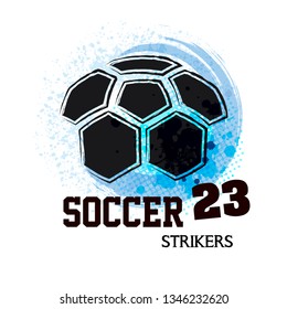Vector Grunge Soccer Ball ( T-shirt, Poster, Banner, backdrops design ) - Vector