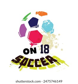 Vector Grunge Soccer Ball ( T-shirt, Poster, Banner, backdrops design )