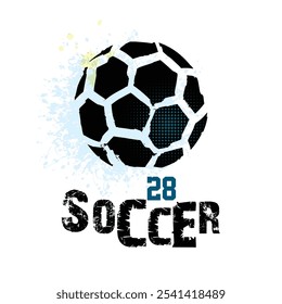 Vector Grunge Soccer Ball for T-shirt, Poster, Banner, backdrops, cover, flyer, card design.