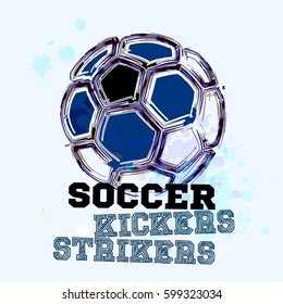 Vector Grunge Soccer Ball ( T-shirt, Poster, Banner, backdrops design )