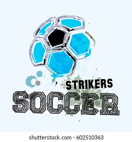 Vector Grunge Soccer Ball ( T-shirt, Poster, Banner, backdrops design )