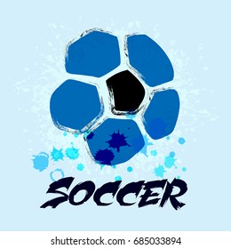 Vector Grunge Soccer Ball ( T-shirt, Poster, Banner, backdrops design )