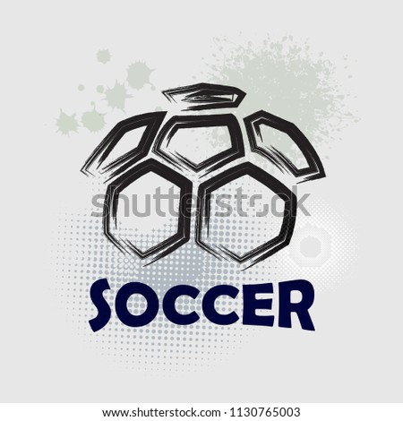 Vector Grunge Soccer Ball ( T-shirt, Poster, Banner, backdrops design )