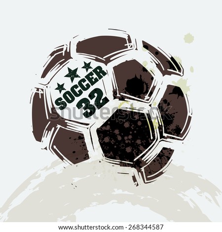 Vector Grunge Soccer Ball ( T-shirt, Poster, Banner, backdrops design )
