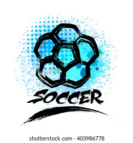 Vector Grunge Soccer design ( T-shirt, Poster, Banner, backdrops design )