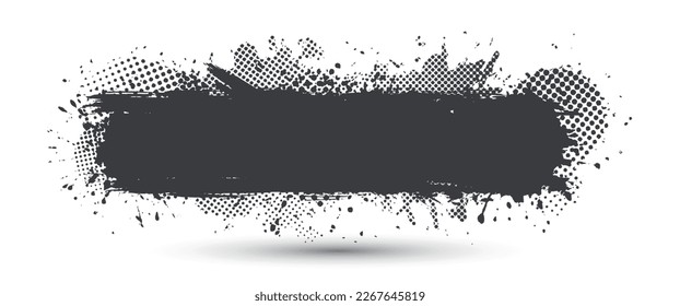 Vector grunge splats black banner.