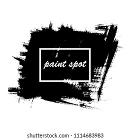 Vector grunge spot with place for your text.  Ink brush strokes. Original grunge brush paint texture. 