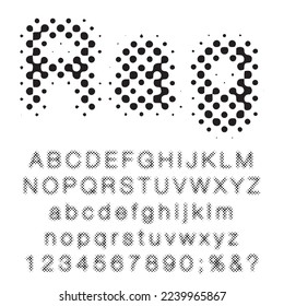 vector grunge stain dotted old newspapers halftone raster font