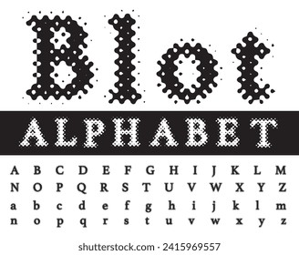 vector grunge stain dotted old newspapers raster font