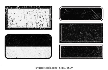 Vector grunge stamps.Set of distressed overlay textures.