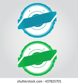 Vector grunge stamps with empty box for optional text.
