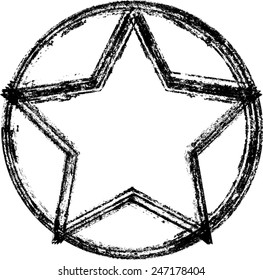 Vector Grunge Star . 