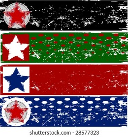 Banderas de estrella del vector Grunge
